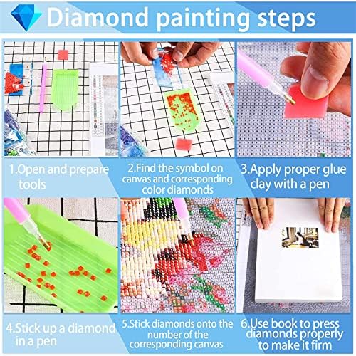 5D dijamantski Setovi za farbanje, Dijamantska umjetnost za odrasle djecu početnike, DIY okrugla / kvadratna