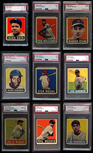 1948-49 listov bejzbol all-psa gotovo kompletan set vg +