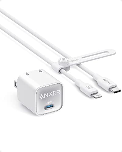 Anker USB C GaN 30W, 511 Punjač sa 6ft bio-baziranim USB-C kablom za munje , za iPhone 14/14 Pro / 14 Pro