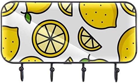 Citrusni voćni limun uzorak ispis kaput nosač zida, ulazni nosač kaputa sa 4 kuka za kapute kaputi za ručnik