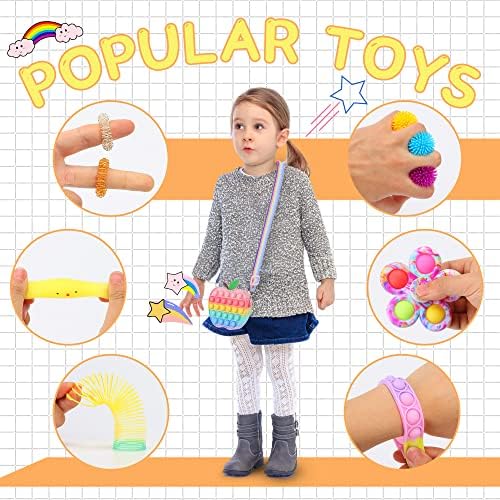 Leteseids Djevojke 'Pop fidget Igračke Pakovanje za djecu, Apple pop It torbica, senzorni igrac za reljef