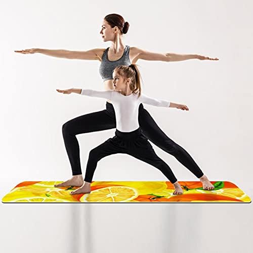 Prostirka za jogu sa žutim limunom ekološka podloga za neklizajuće fitnes vježbe za Pilates i vježbe na