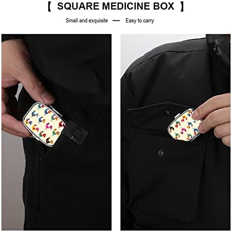 Kutija za pilule slatke piliće četvrtastog oblika futrola za Tablet za lijekove Prijenosna kutija za vitaminske