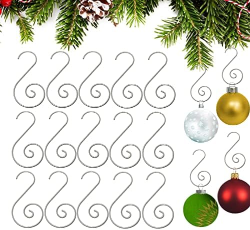 Pinkwan 80 pakovanje ukrasnih kuka za božićno drvce, Xmas metalne žice ukrasne vješalice S-kuke za božićne