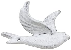 Ručno izrađeni nautički dekor bijelog lijevanog željeza leteće ptica ukrasna metalna krila zidna kuka 5.5