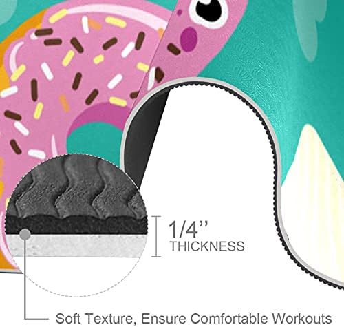 Yoga Mat Cartoon Donut Drinks kafa Face plava ekološka neklizajuća podloga za fitnes vježbe za Pilates i