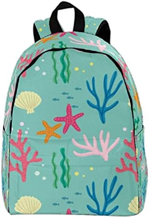 VBFOFBV ruksak za žene Daypack backpad bakfak za laptop Travel Casual Torba, Cartoon Coral Scallop morski