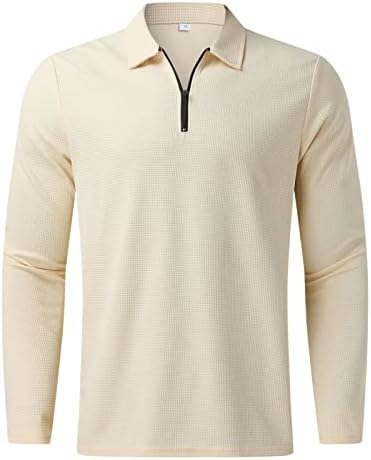 Muški zip up polo majice dugi rukavi na majici majica moda Soild Color Okreni cvjetnicu casual bluza jesen
