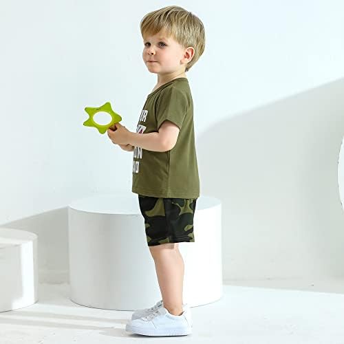 Disaur Toddler Boy odjeća odjeća za bebe, mali dječaci ljetno pismo tiskano kratki rukav sa hlačama 2pcs