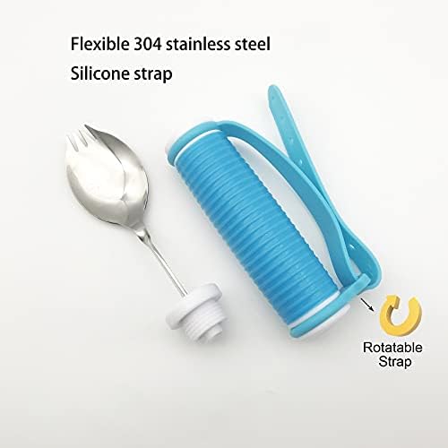 Fleksibilni viljuška i kašika od nerđajućeg čelika sve-u-jednom sa podesivim silikonskim remenom za 360