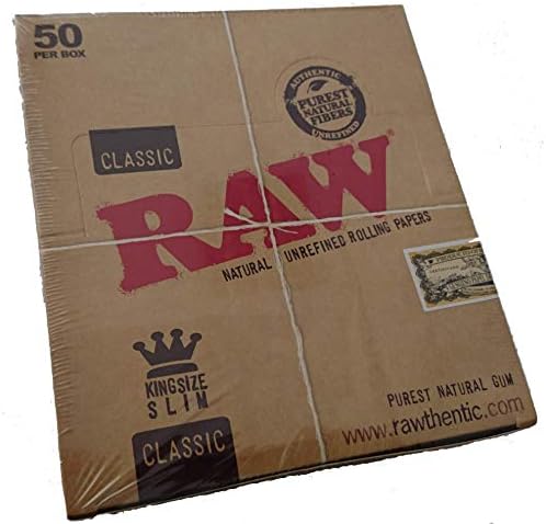 Raw Classic King Size tanak papir za kotrljanje puna kutija od 50 pakovanja