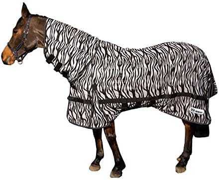 Whitaker Zebra Print muva mrežasti ćilim sa fiksnim vratom, izduženim pokrivačem repa i trbušnim preklopom