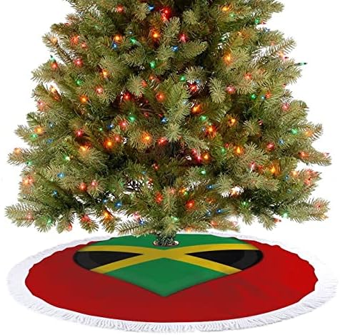 Jamajčka zastava Sjeverna suknja za božićnu drvvu za odmor za odmor s ukrasama sa tasselom čipkom