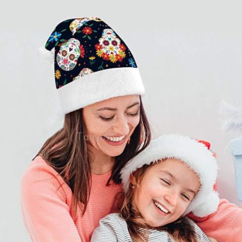 Božić Santa šešir, šarena Lobanja Božić Holiday šešir za odrasle, Unisex Comfort Božić kape za Novu godinu