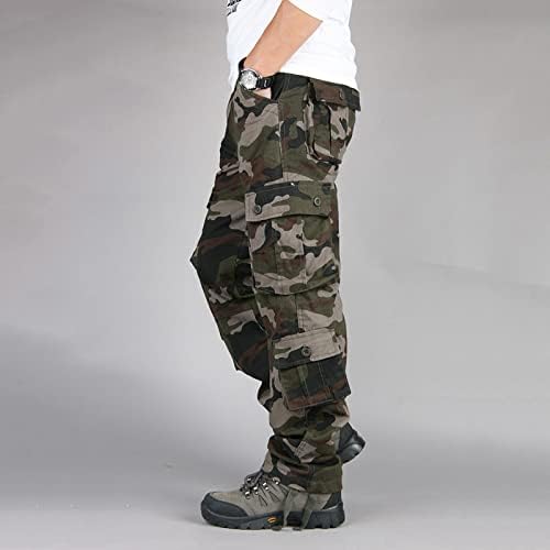 XXBR Cargo Duksevi za muške, elastične strugove ulične odjeće pant Slim Fit kamuflaže na otvorenom casual