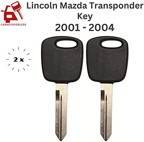 2 x zamjenski Transponder sa usitnjenim ključem za paljenje kompatibilan sa Ford Lincoln Mazda H86 / H74