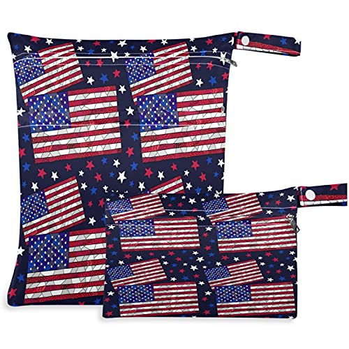 visesunny američka zastava Star 2kom mokra torba sa džepovima sa patentnim zatvaračem periva prostrana torba