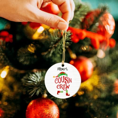 Generički personalizovani Božić Ornament, prilagođeno ime Cousin Crew, jednostavna izreka, poklon za dječaka