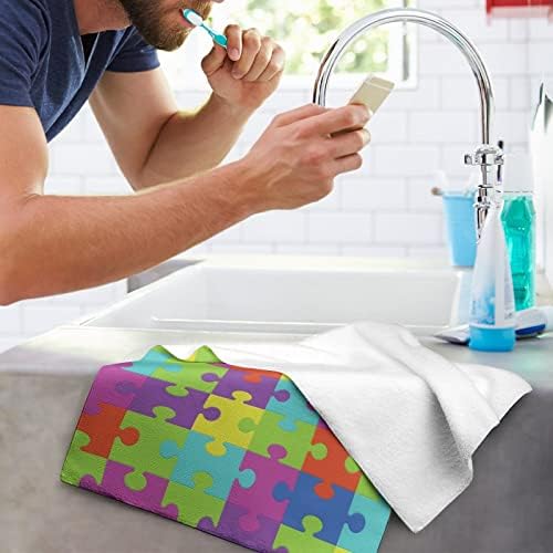 Šarena puzzle ručnik za pranje 28.7 X13.8 Lice od lica superfine vlakana visoko upijaju ručnike ručnici