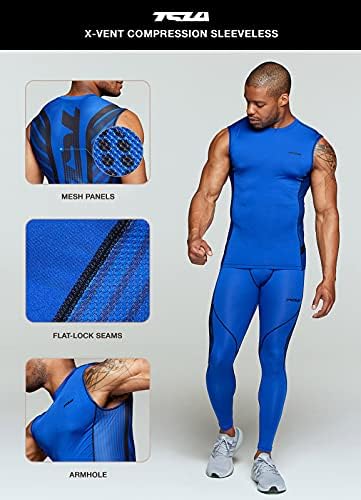 TSLA 1 ili 3 pakovanja muške košulje za vježbanje bez rukava, Dry Fit kompresijske košulje za trčanje, gornji