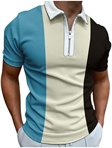 ZDDO 2022 nove muške polo majice sa zatvaračem na vratu na vrhu Ljeto kratkih rukava boja blok patchwork