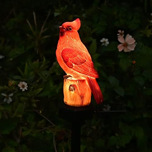 Juliahestia Cardinal Garden Decor Figurica Ptica Solarno Svjetlo Vanjski Kočić Vrt Dvorište Travnjak Trijem