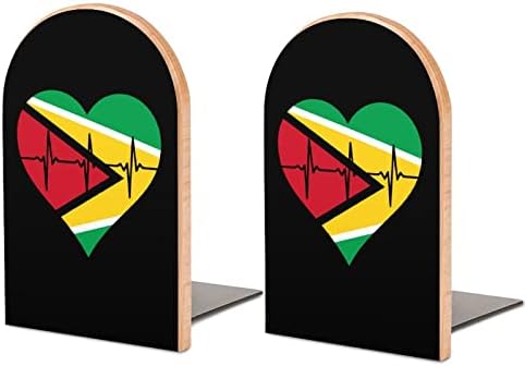 Ljubav Guyana Heartbeat mali drveni držači za knjige podrška neklizajućim policama za teške uslove rada