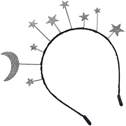 Aboofan Moon Star traka za glavu Glitter Glitter Party Hair Hoop sjajna kruna za kosu vjenčana princeza