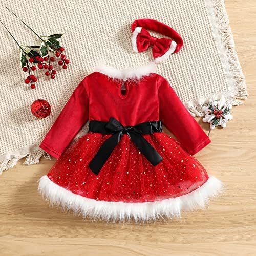 Dječja dječja djevojka Božićna haljina Princess haljina Tulle Tutu haljina haljina Santa Claus Haljina Božićna