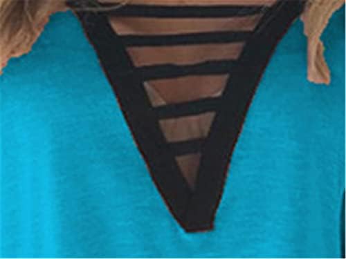 Andongnywell ženske tunike kratkih rukava na vrhu Bluze Casual V izrez T majica Tees Summer Multicolor Prevelizirani