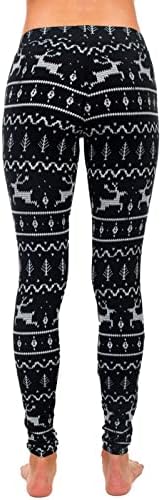Božićno stablo Snowman Series Series Mid Struk Ženske stope kompresijske hlače za joge prerijske podzemne