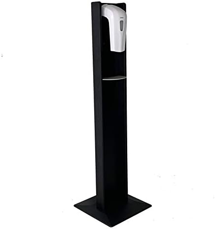 Drveni mallet gel ručni sanitizer disperzer na drvenim podnim postoljem, sa hvatačem kapanja, crni, izrađeni