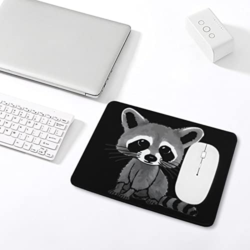 Slatki rakun Mouse Pad with Stitched Edge Desk Mat with Non-Slip Rubber Base for Computers Laptop Office Home