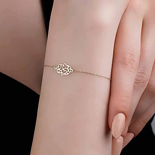 jewelryist 14k Gold Hamsa narukvica | Fatima Hand narukvica za žene / zaštita narukvica Gold | minimalistički