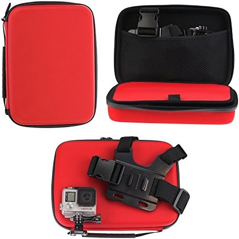 Navitech Red Shock Proof hard storage Case / Cover kompatibilan sa  Veho muvi K1 / K2 Sport / K2 npng/ K2