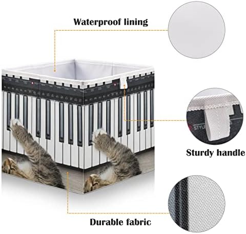Cataku Paw Piano Cube Storage Bins za organizaciju, pravougaone kocke za odlaganje tkanine kante za odlaganje