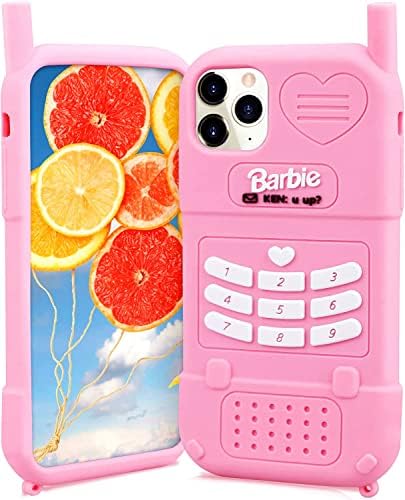 Danzel Pink Cute Iphone 11 Pro Max 6.5 Case, Kawaii Cartoon Silicone 3D iPhone poklopac kućišta, meko retro
