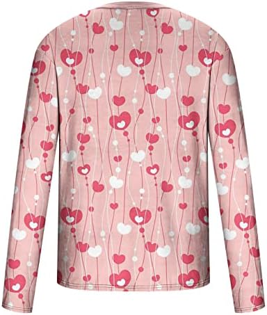 Muška majica Valentines Dnevne majice Dugih rukava Ispiši srce Ležerne prilike za majicu Hipster Hip Hop