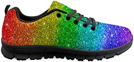 Rainbow Glitter Print Muške trčanje lagane prozračne ležerne prilike sportske cipele modne tenisice hodaju