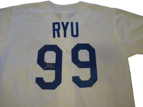 Hyun-Jin Ryu autografirao je prilagođeni dresi sa dokazom, slika Hyun-Jin potpisivanje za nas, Svjetska bejzbol klasika, Olimpijske igre