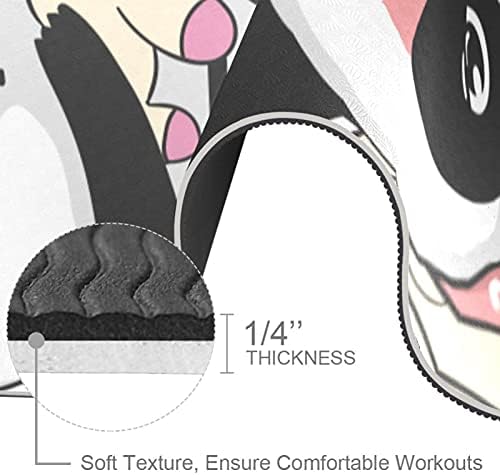Debela neklizajuća Vježba & amp; fitnes 1/4 prostirka za jogu sa Panda Unicorn Cute Print za Yoga Pilates