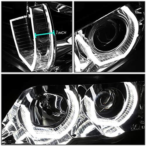 [Halogen Model] 3D Crystal RGB LED lampe za farove u-Halo projektora sa Žmigavcem kompatibilnim sa BMW X5 00-03, stranom vozača i suvozača, prozirnim objektivom od hromiranog kućišta