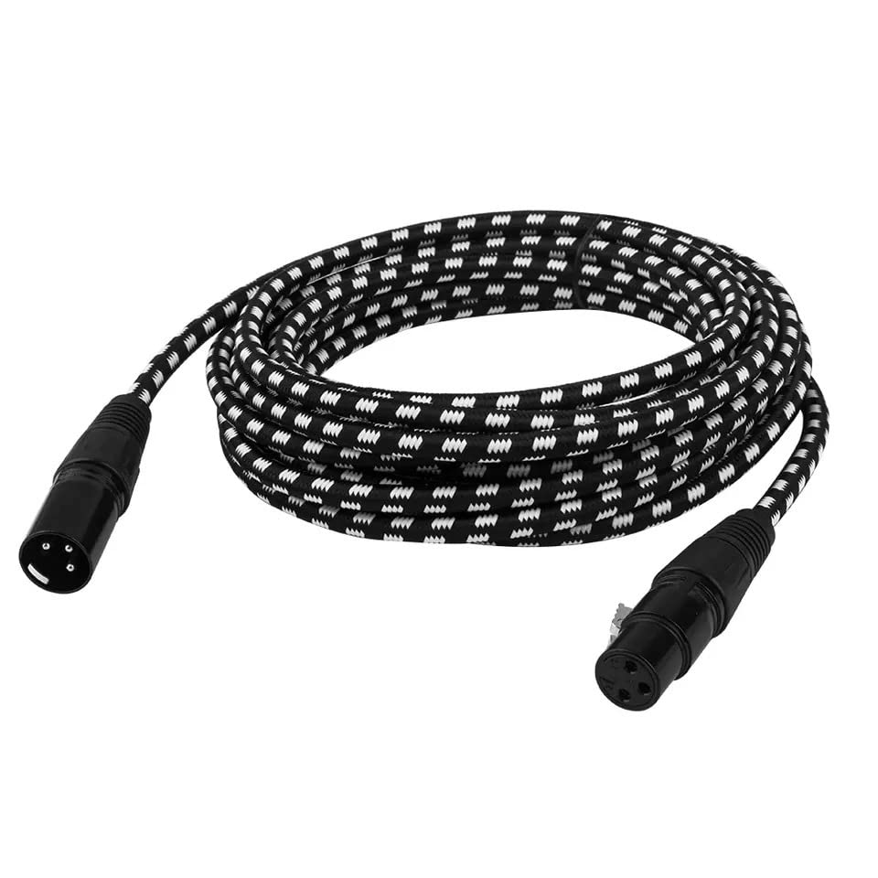 XLR kablovi 3.3 Ft 2 pakovanja, XLR mikrofonski kabl muški na ženski 3-pinski XLR Mic kablovi DMX kablovi