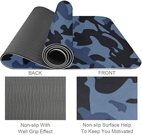 Siebzeh Plava Crna Multicam Camouflage Texture Premium Thick Yoga Mat Eco Friendly gumeni Health&fitnes