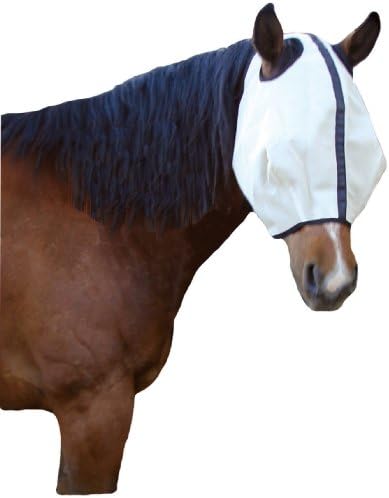 Hamilton muva maska za konje-mala - bez ušiju-prirodna mreža sa crnim ukrasima