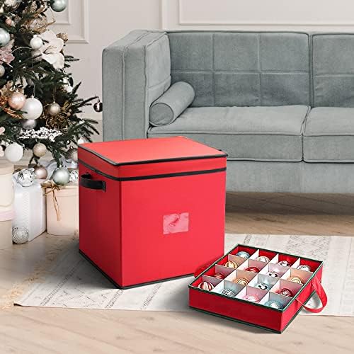 MJESTO RADOSTI! Božić Rolling Tree Storage Bag & amp; Božić Ornament Storage Box, Set 2, odgovara do 9 ft