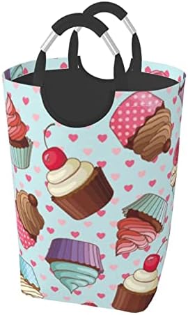 Cupcake uzorak 50L kvadratna torba za odlaganje prljave odjeće sklopiva / sa ručkom za nošenje / pogodna