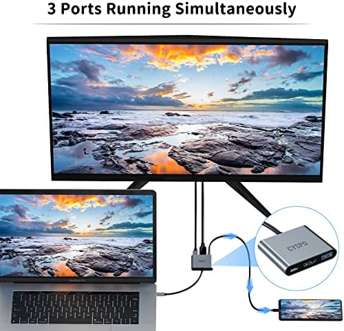 USB C na USB 3.0/HDMI/Adapter za brzo punjenje, Tip C na 4K HDMI USB 3.0 100w PD priključak za punjenje