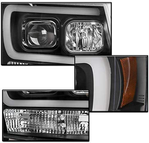 ZMAUTOPARTS za 2007-2013 Chevy Lavina/Suburban / Tahoe LED DRL Crni projektor farovi sa 6 bijeli LED DRL