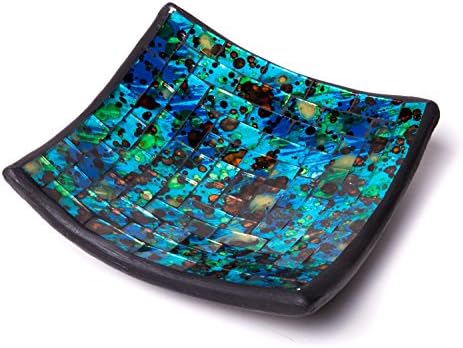 CRVENO Co. Glass Mosaic keramički ulov-sav ladicu, ukrasni naglasak i središnja pločica - kvadrat 6 inča